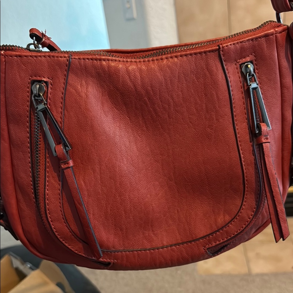 Jessica Simpson Red Crossbody Bag with Textured Finish